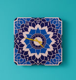 ساعت دیواری چوبی مدرن طرح ماندالا کد ۲۰۱۵